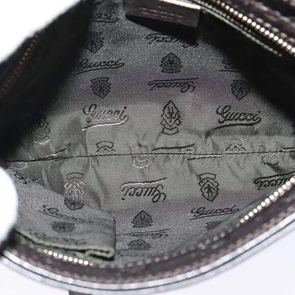 GUCCI GG Canvas Guccissima Bag Leather Dark Brown Gold - Picture 15 of 16